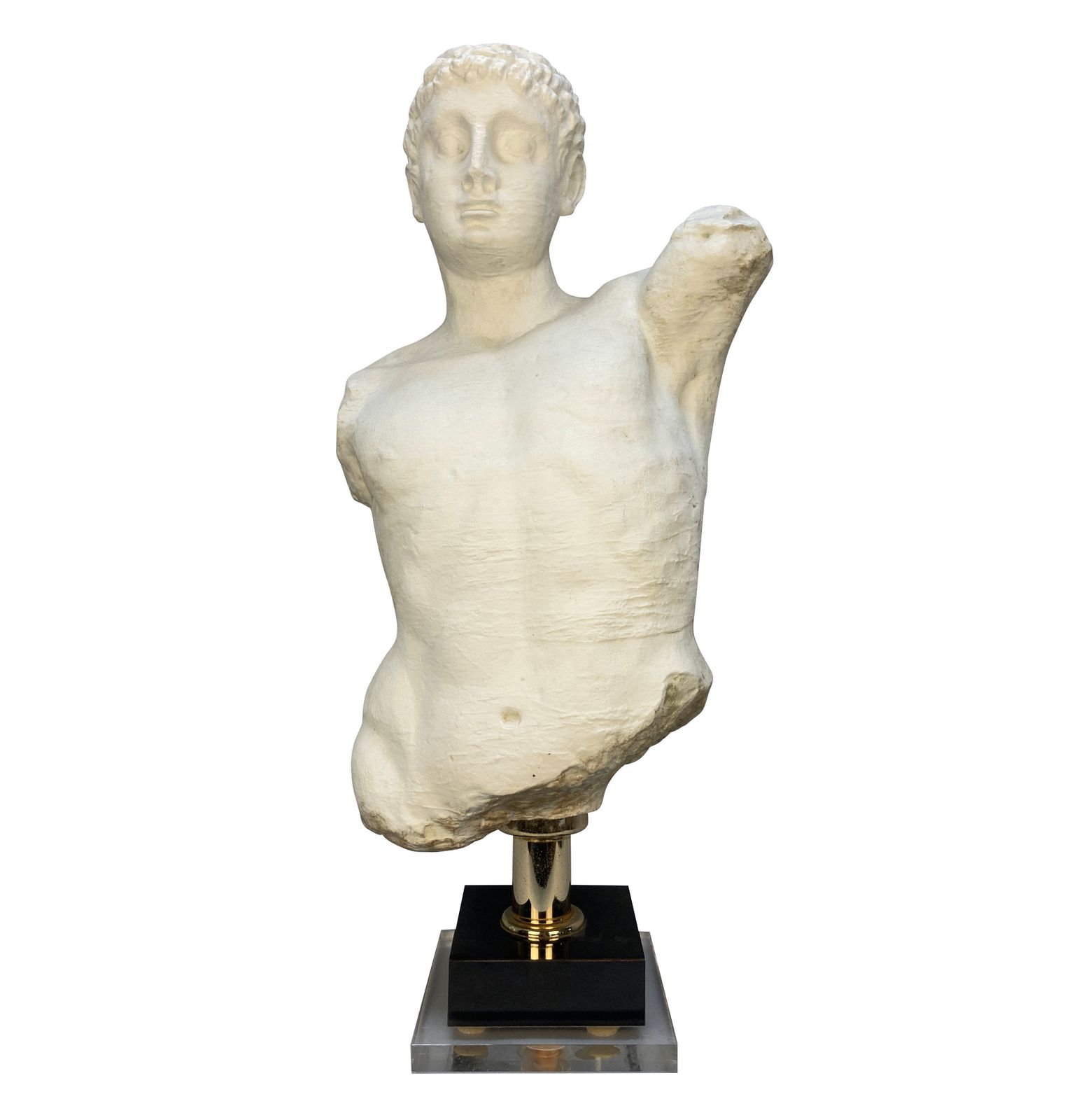 A Large Classical Head & Torso Of A Young Man In Porcelain