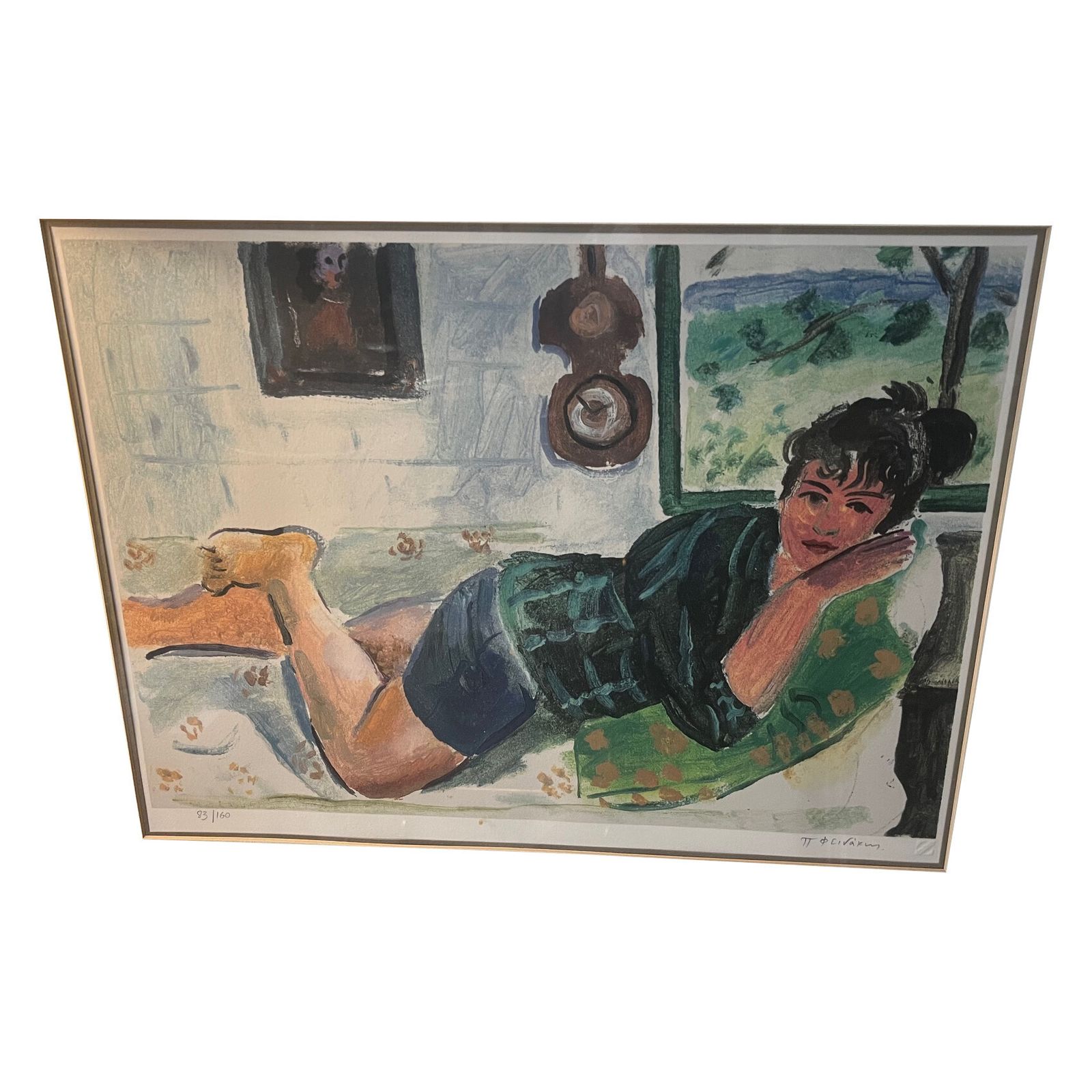 “Reclining Woman” – Limited Edition Silk Screen Print By Panos Fidakis (πάνος φειδάκης)