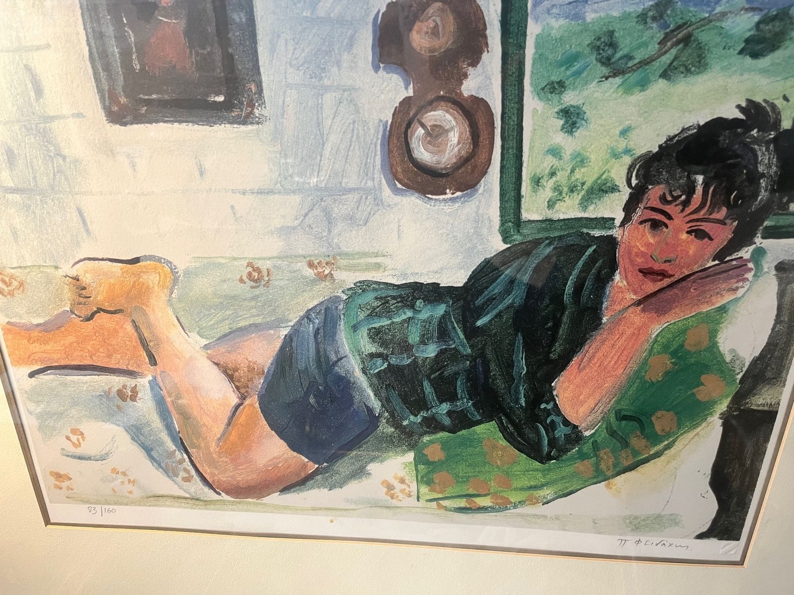 “Reclining Woman” – Limited Edition Silk Screen Print By Panos Fidakis (πάνος φειδάκης) photo Art