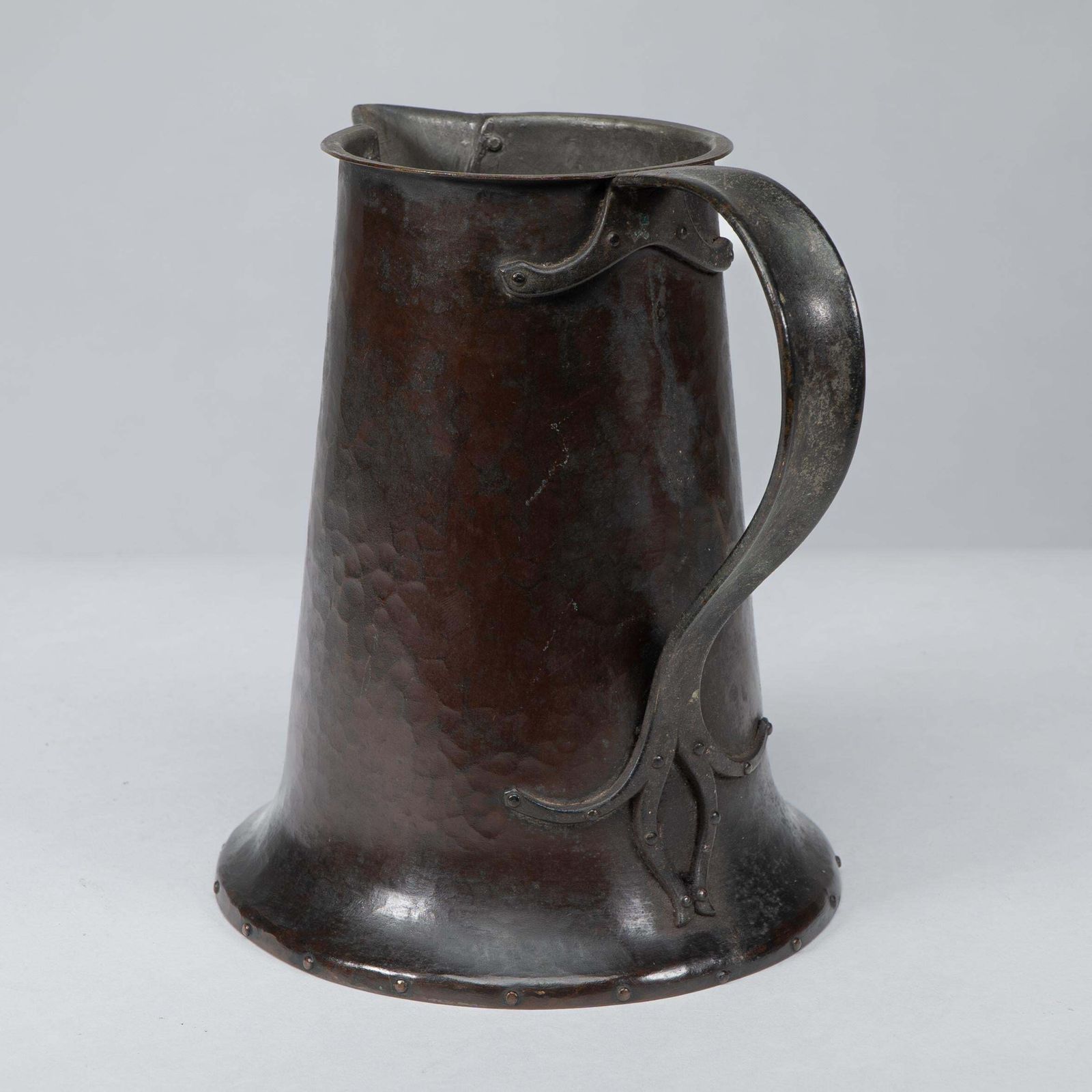 Arthur Dixon For The Bgh. An Arts & Crafts Hand Hammered Copper Jug photo vintage