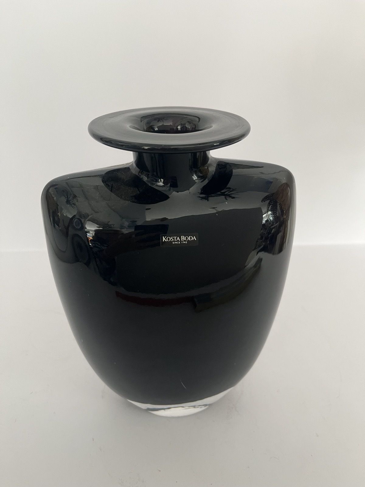 Kosta Boda Black Art Glass Vase By Kjell Engman photo furniture