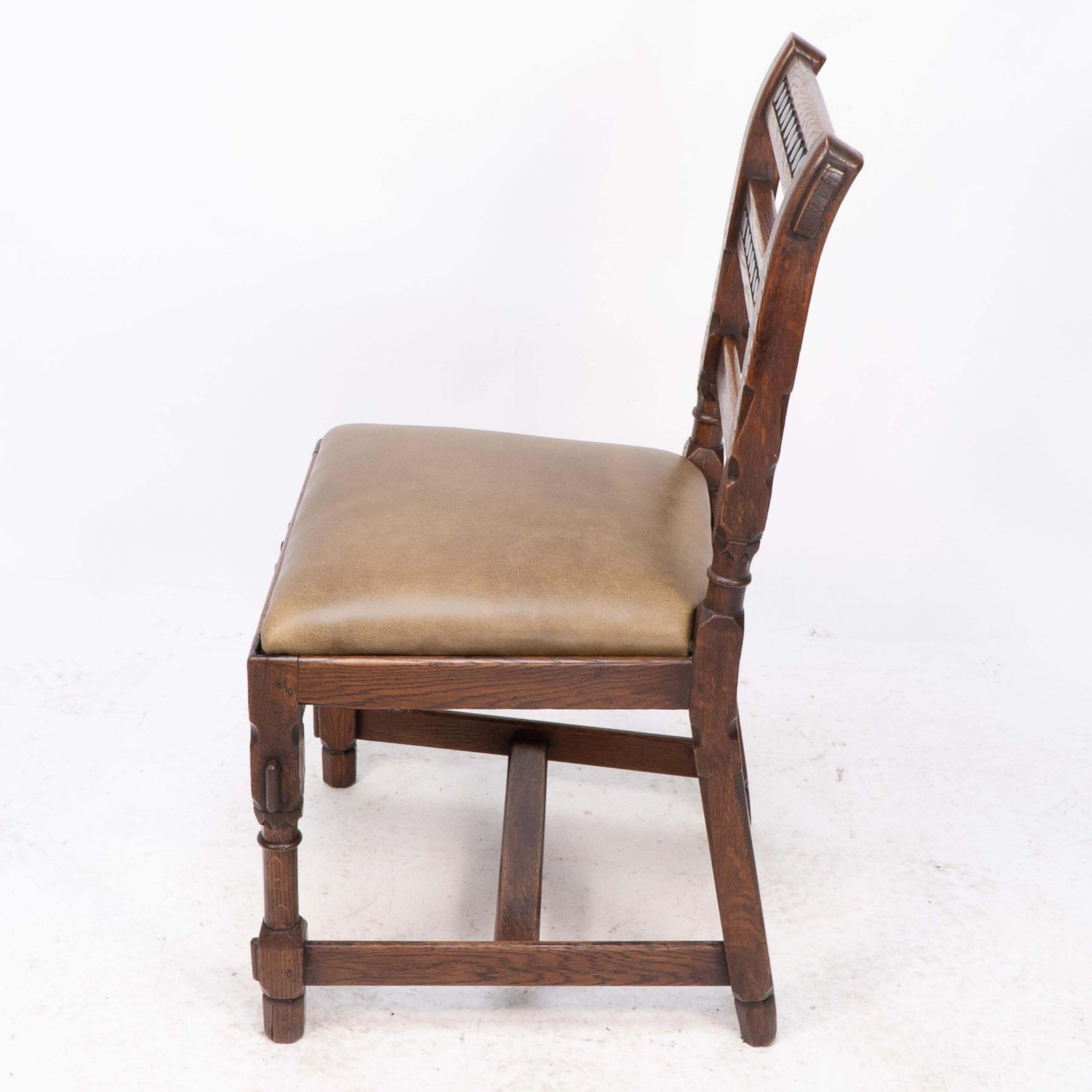 J P Seddon Attri. An Aesthetic Movement Oak Side Chair With Ebonized Circles photo Furniture
