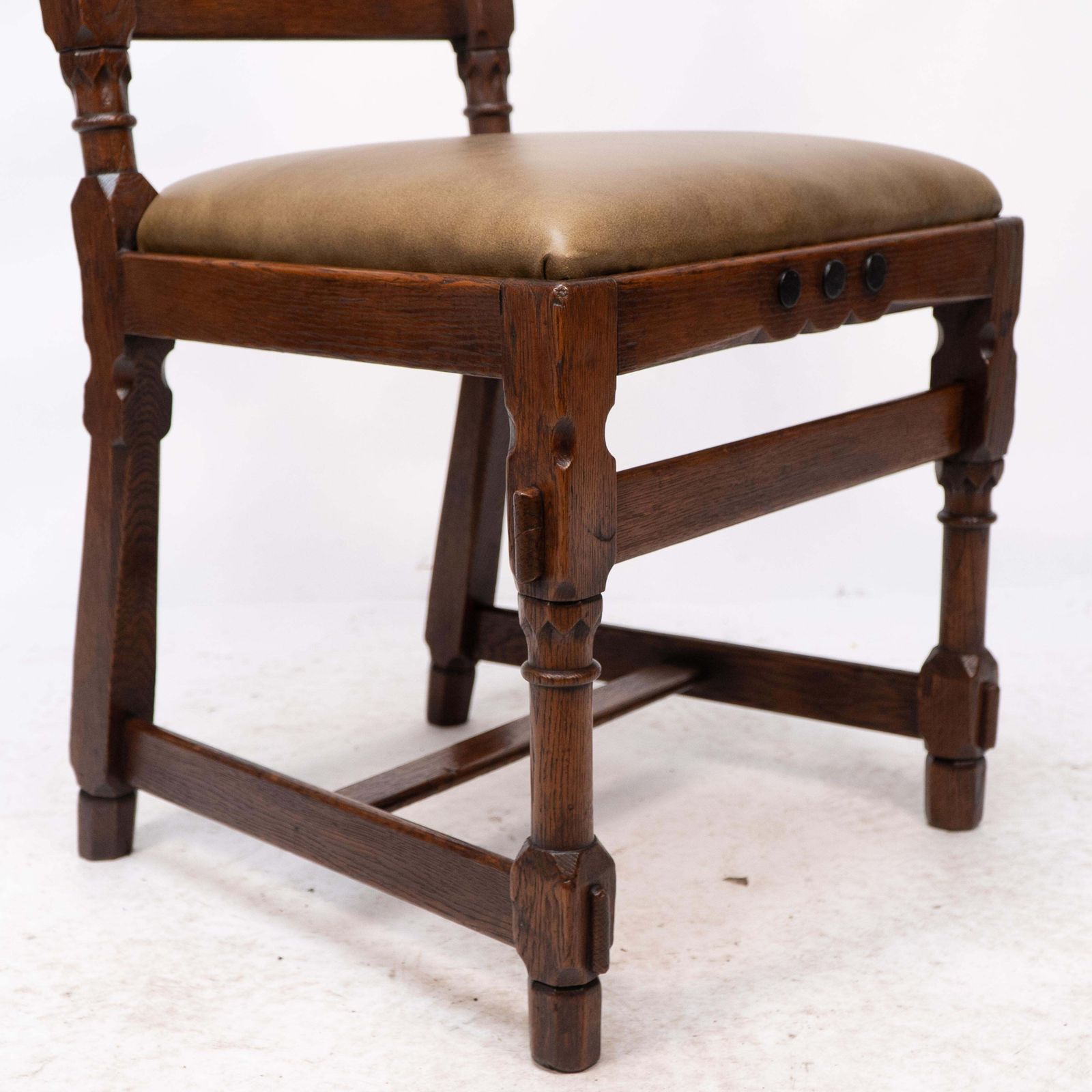 photo for sale J P Seddon Attri. An Aesthetic Movement Oak Side Chair With Ebonized Circles