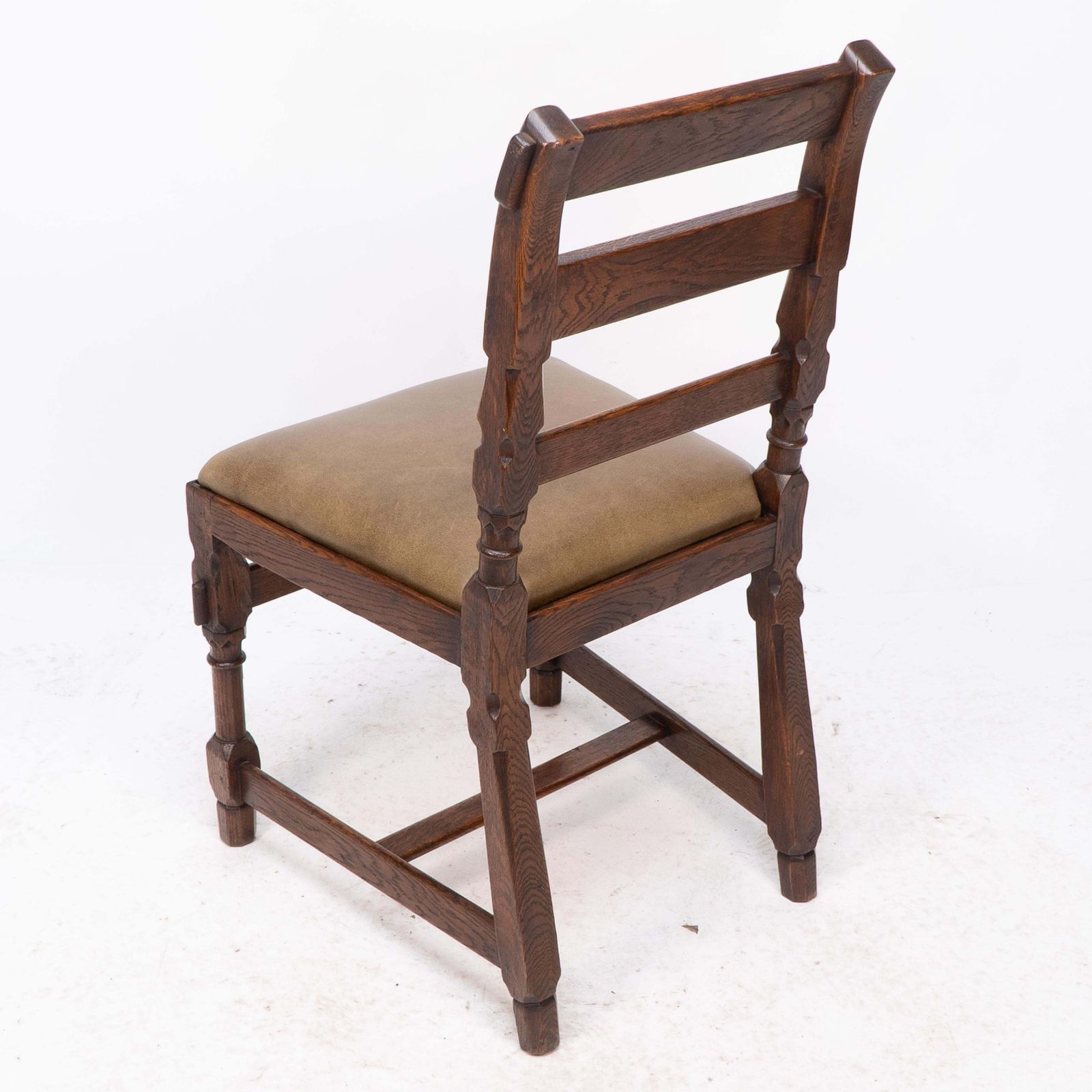 photo vintage J P Seddon Attri. An Aesthetic Movement Oak Side Chair With Ebonized Circles