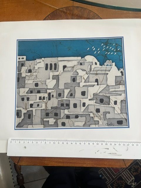 “Labyrinth Of Light” – Silk Painting By Anthi, 1990’s photo furniture