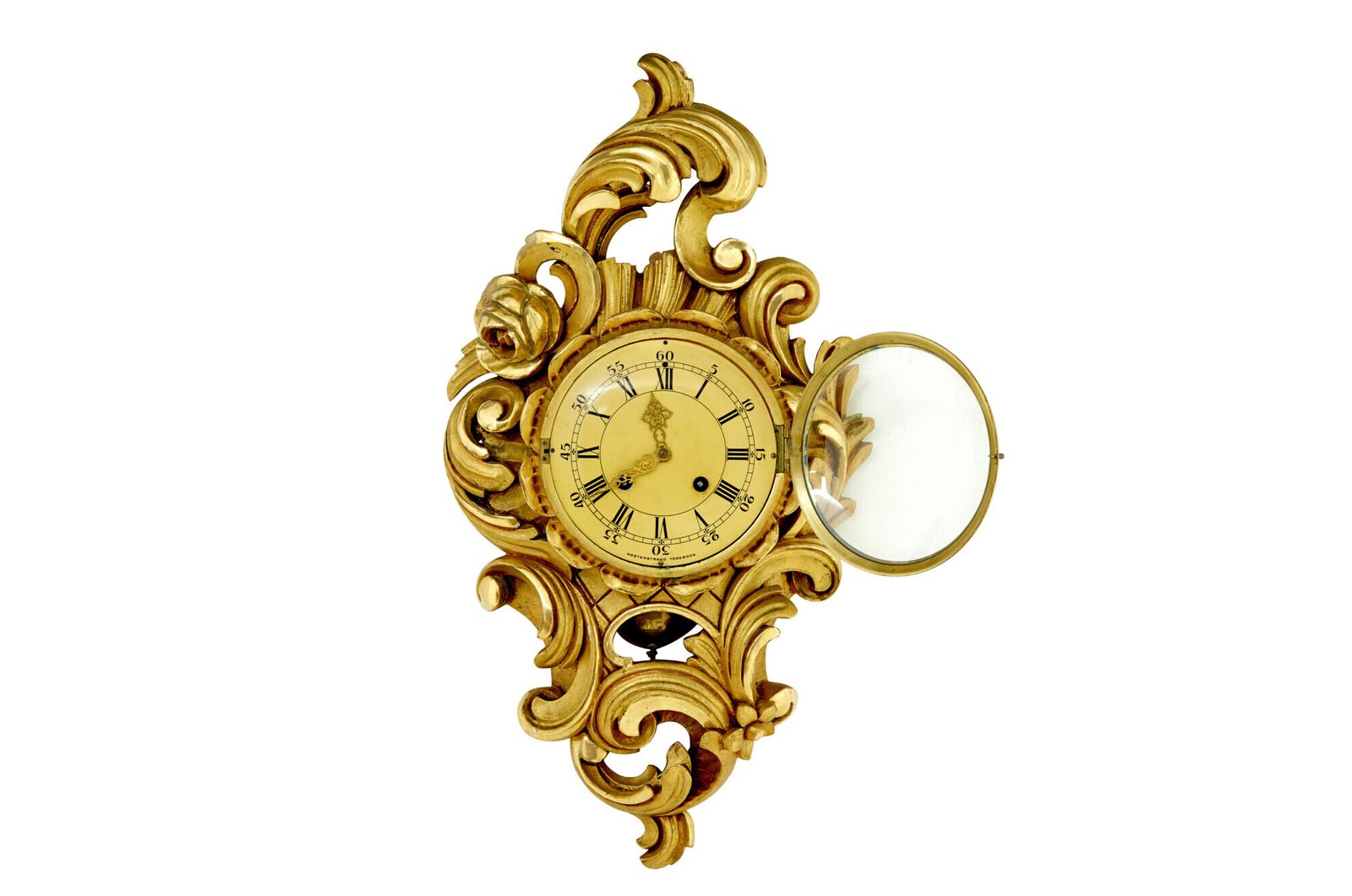 Mid Century Gilt Rococo Revival Wall Clock photo 495.0