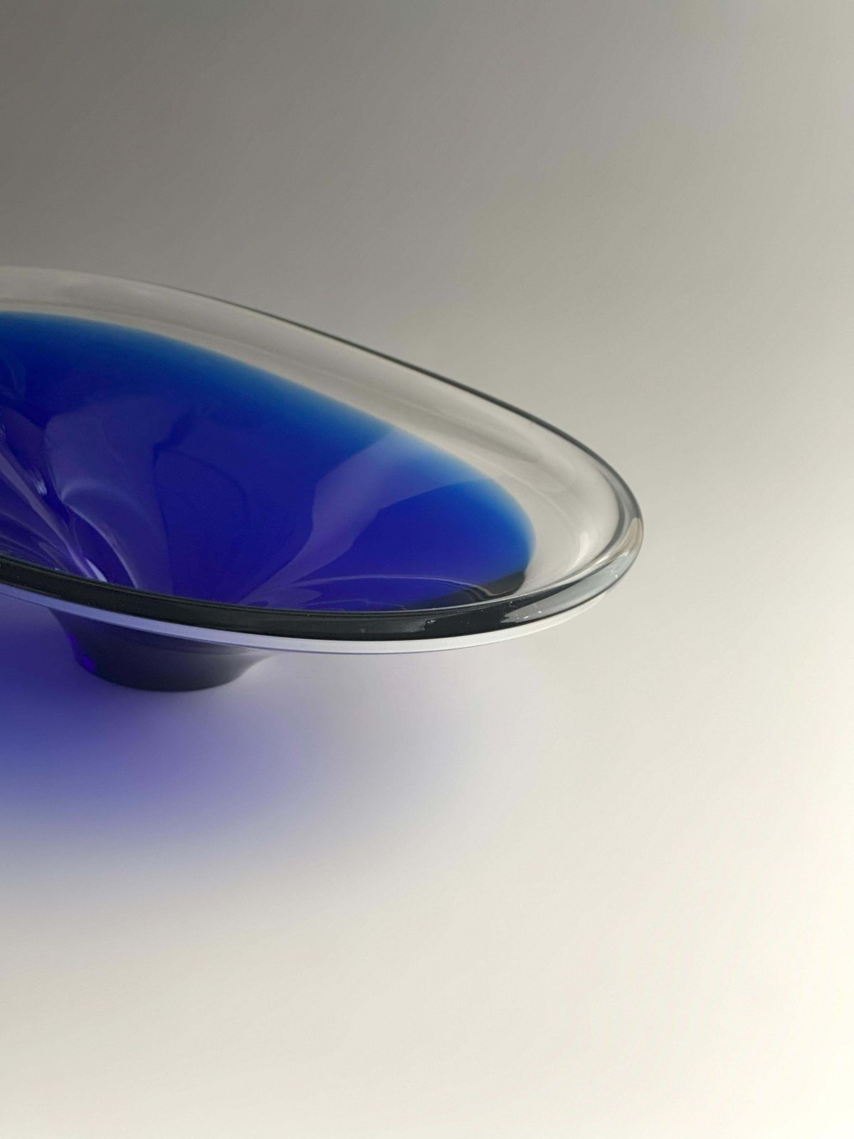Cobalt Blue Mid Century Swedish Glass Centrepiece Bowl, 1960s photo furniture