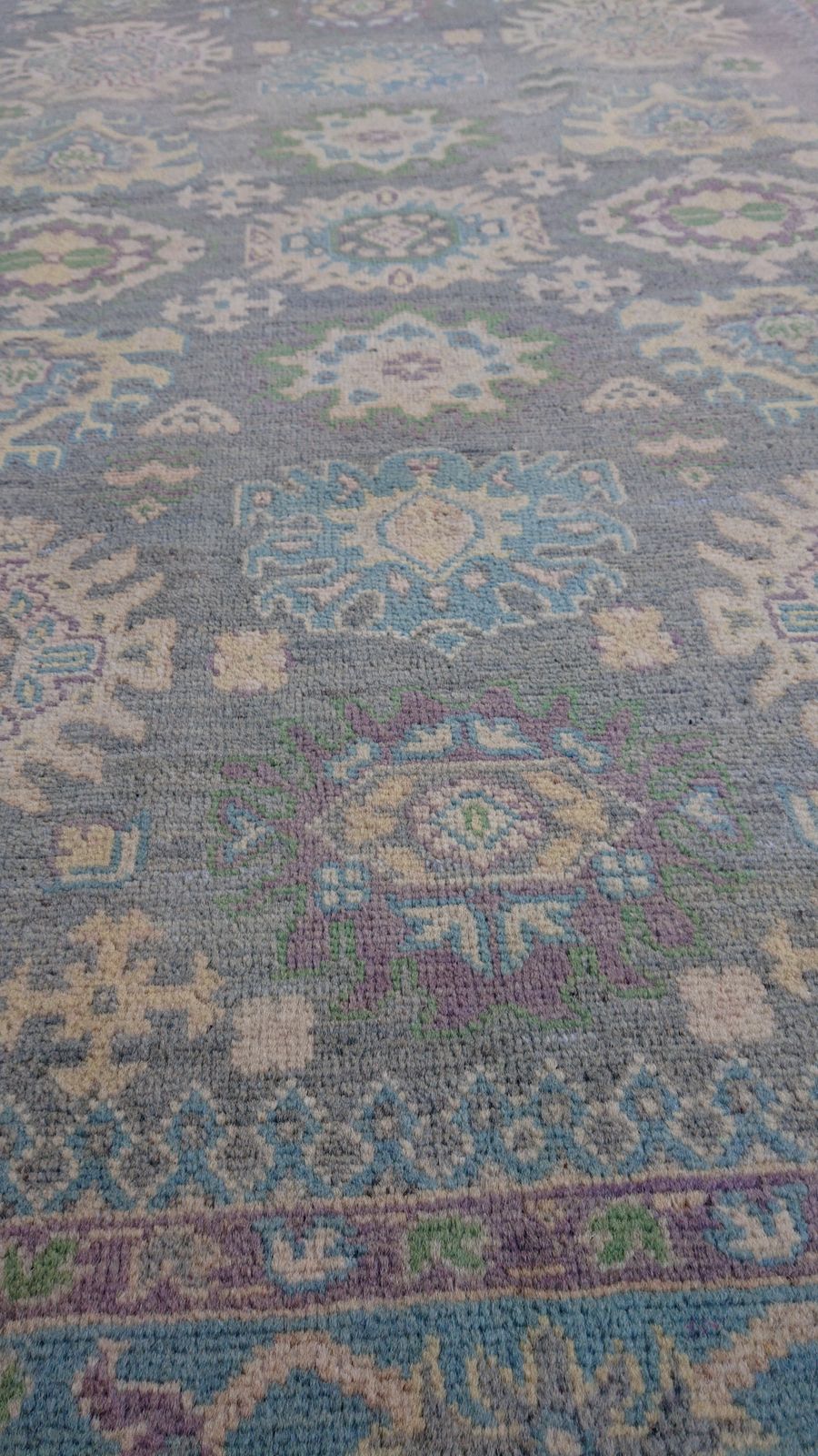 5x6 Grey And Blue Turkish Oushak Wool Traditional Area Rug photo buy
