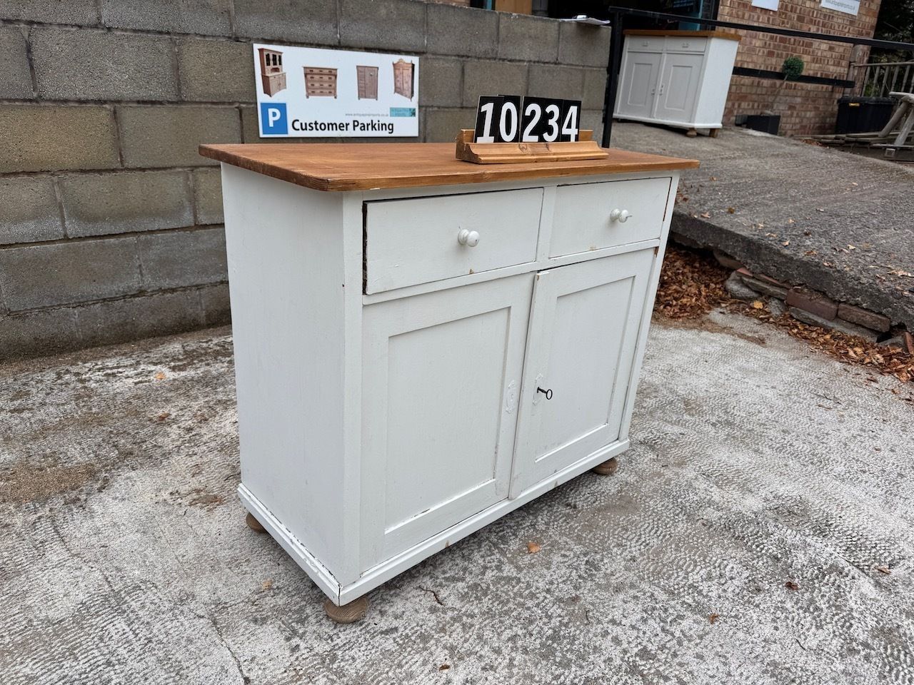 An Old Pine Dresser Base/Sideboard   Painted Currently But Can Be Stripped Etc photo for sale