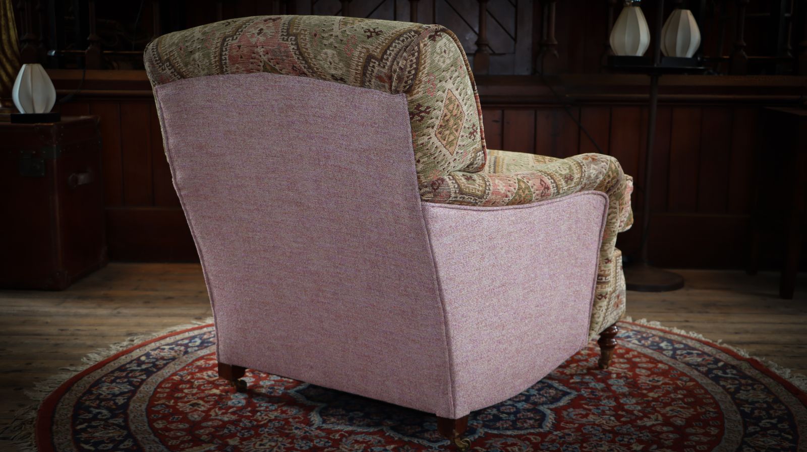 Stunning George Smith Standard Arm Signature Armchair Kilim & Jacquard Olive 🚚 photo vintage