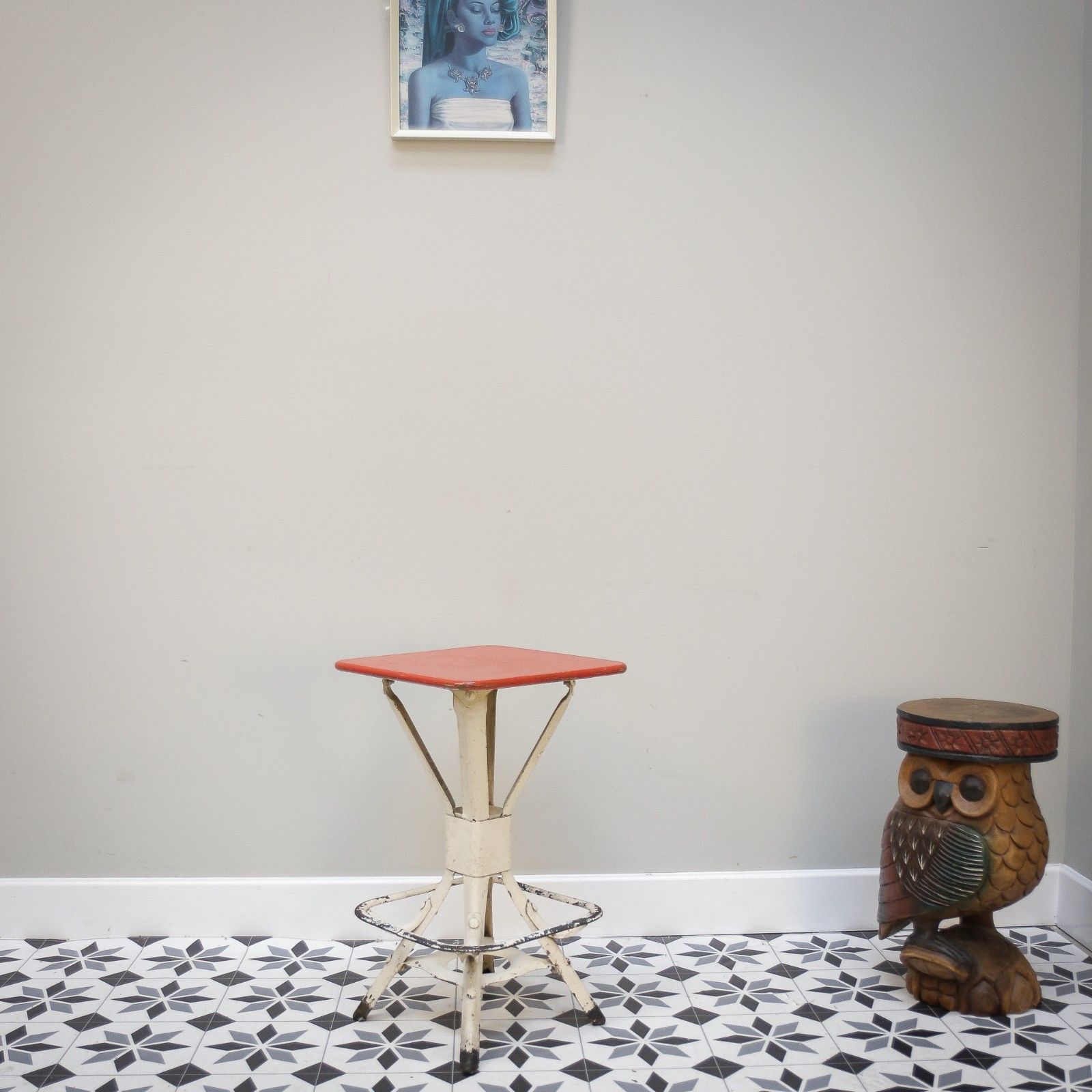 photo furniture Industrial Stool By Evertaut Of Birmingham In Red And White