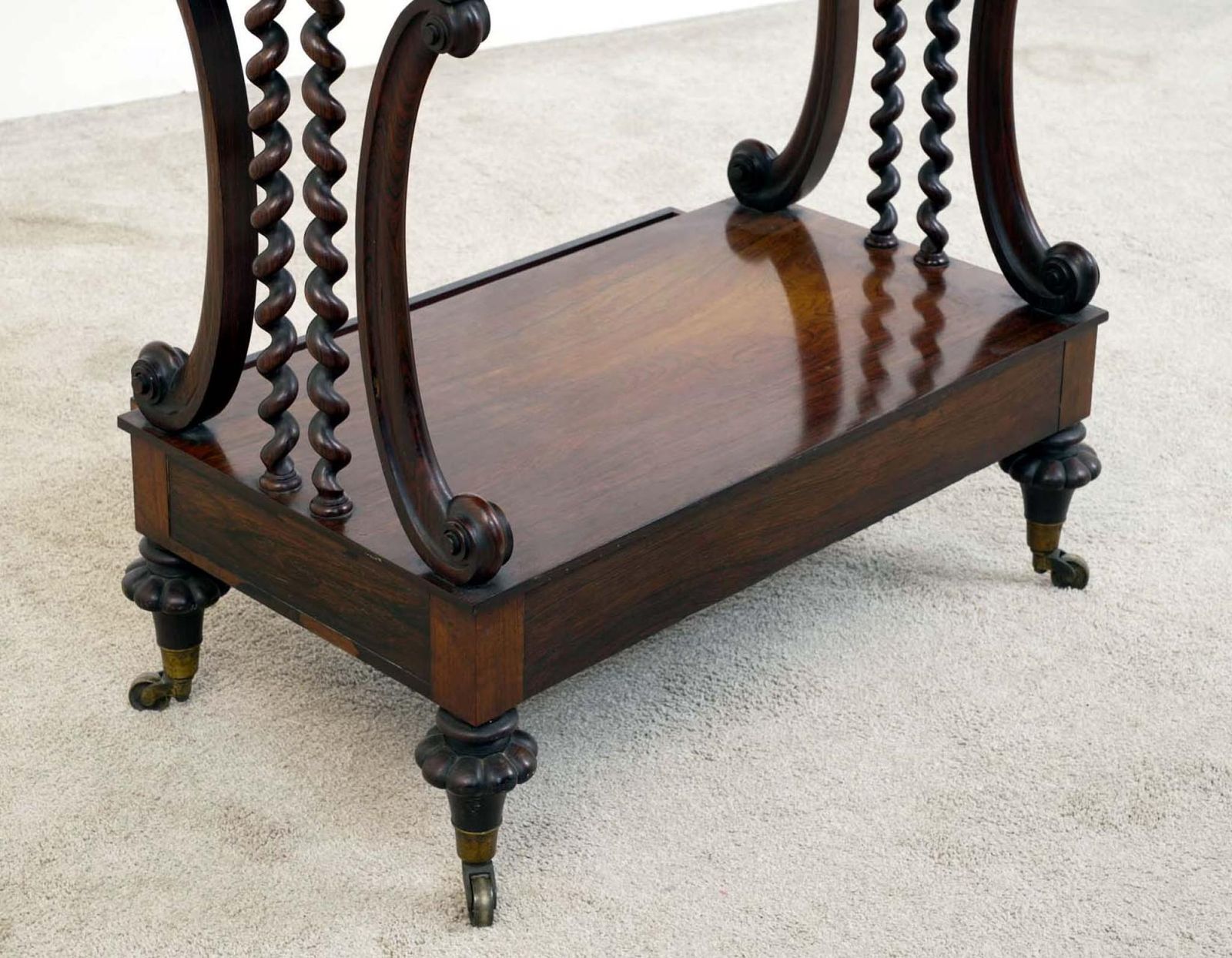 Victorian Whatnot Bookcase Mahogany Barley Twist Etagere 1880 photo vinterior