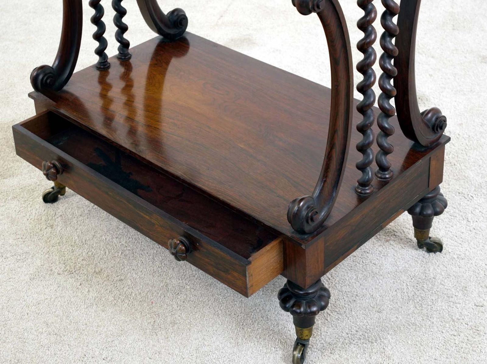 photo furniture Victorian Whatnot Bookcase Mahogany Barley Twist Etagere 1880