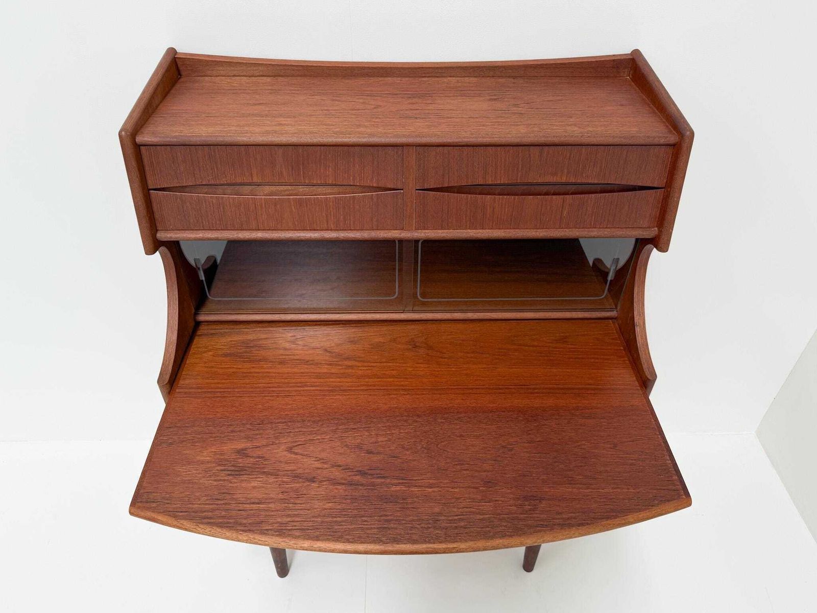 Mid Century Teak Secretary Desk With Drawers | Gunnar Falsig By Falsig Mobler photo buy