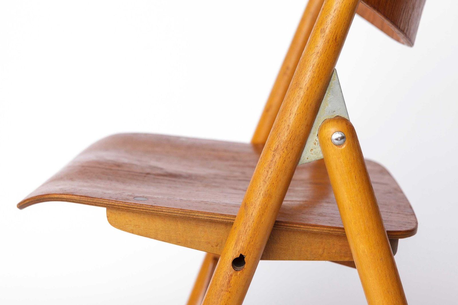 1 Of 10 Egon Eiermann Se18 Folding Chair, 1950s Wilde + Spieth, Vintage Mid Century Beech Dining Chair, German Design photo buy