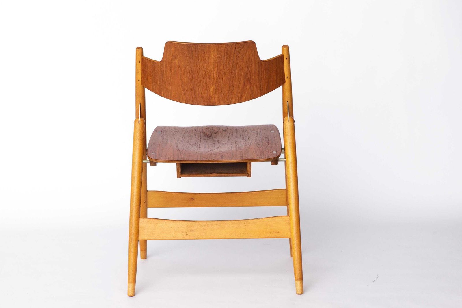 1 Of 10 Egon Eiermann Se18 Folding Chair, 1950s Wilde + Spieth, Vintage Mid Century Beech Dining Chair, German Design photo vintage
