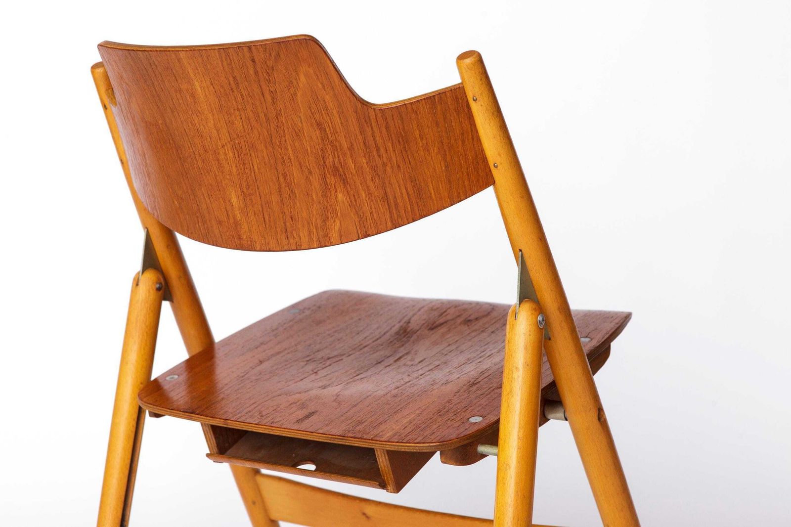 photo for sale 1 Of 10 Egon Eiermann Se18 Folding Chair, 1950s Wilde + Spieth, Vintage Mid Century Beech Dining Chair, German Design