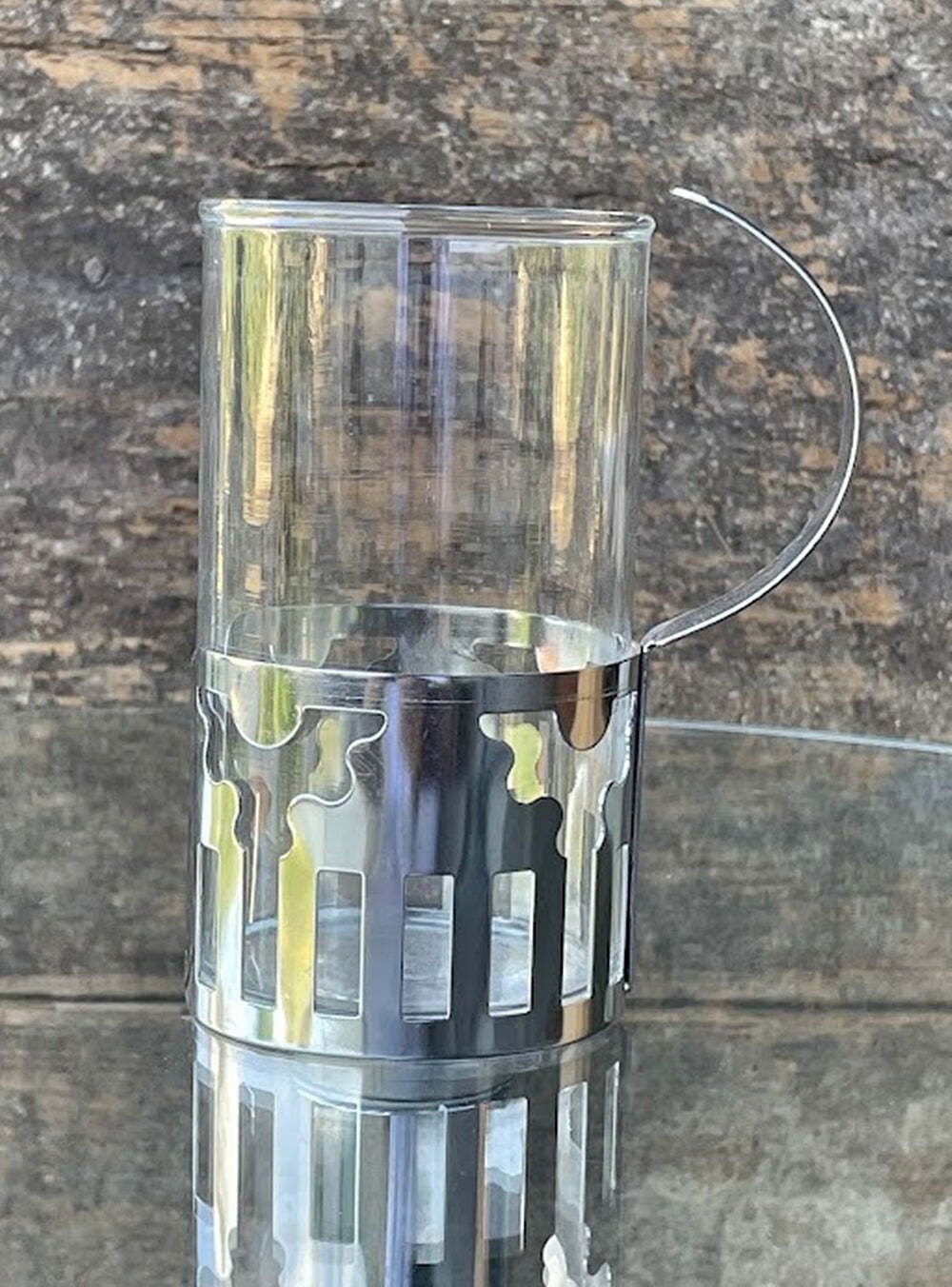 photo for sale Set Of 4 Glass Cups Designed By George Sowden For Bodum 1980s