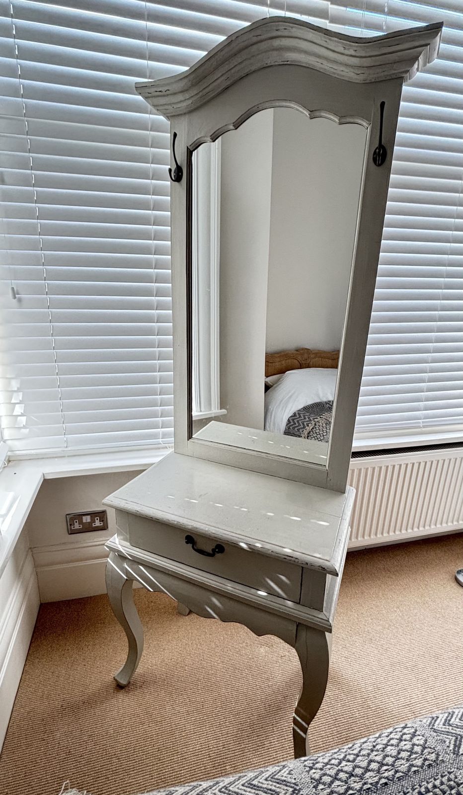 Vintage Painted Dresser With Mirror And Drawer