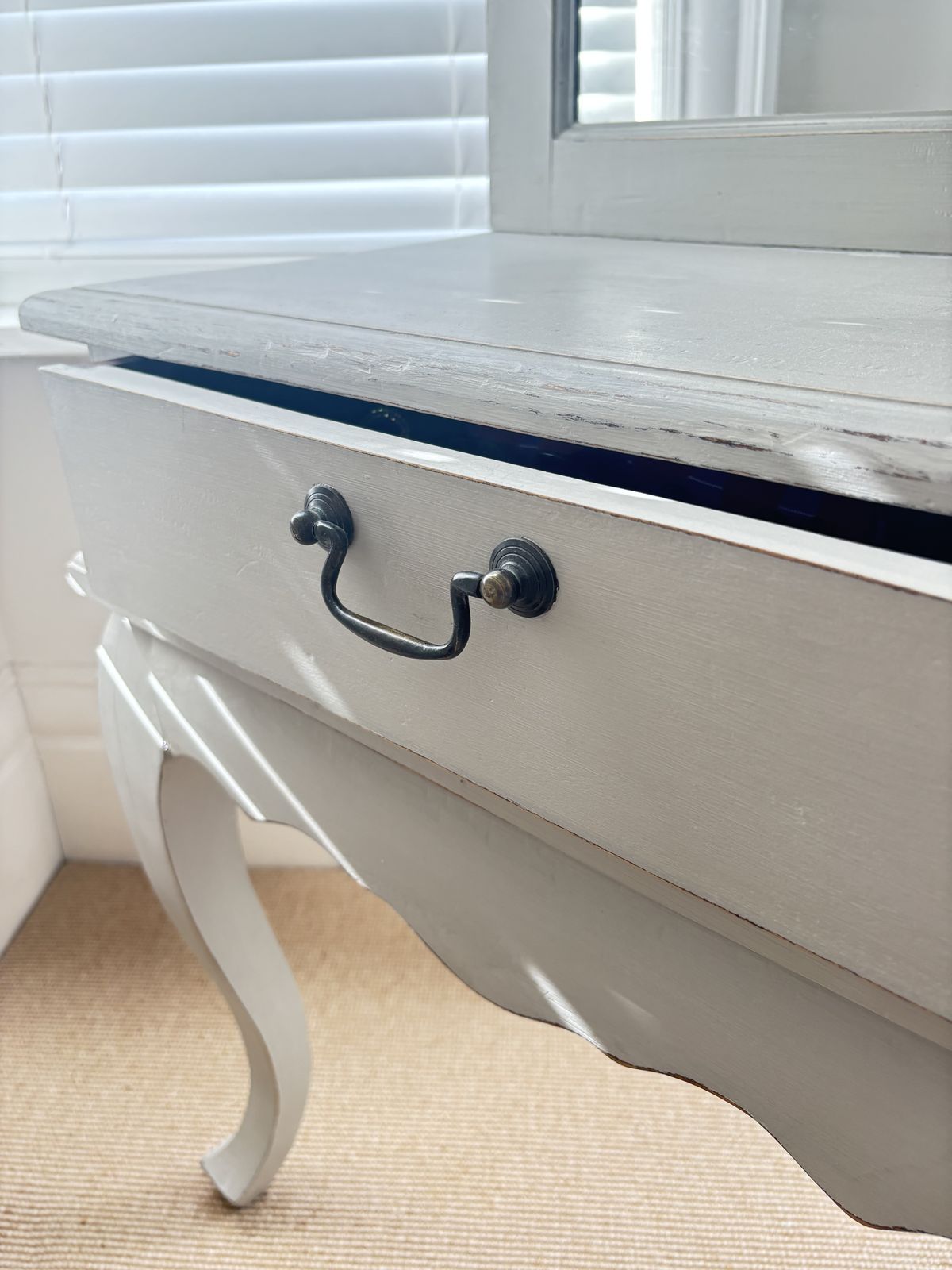 Vintage Painted Dresser With Mirror And Drawer photo for sale