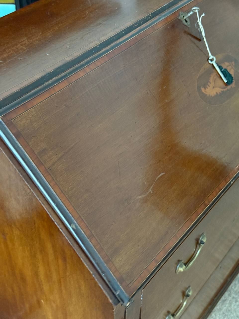 Victorian Secretaire Of Mahogany Wood, Inlaid photo buy