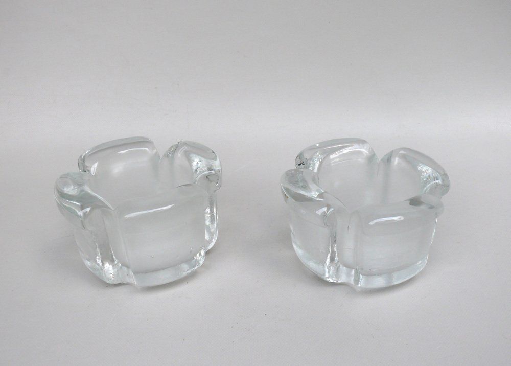 photo vinterior Small Glass Blossom Table Lamps From Limburg, 1970s, Set Of 2