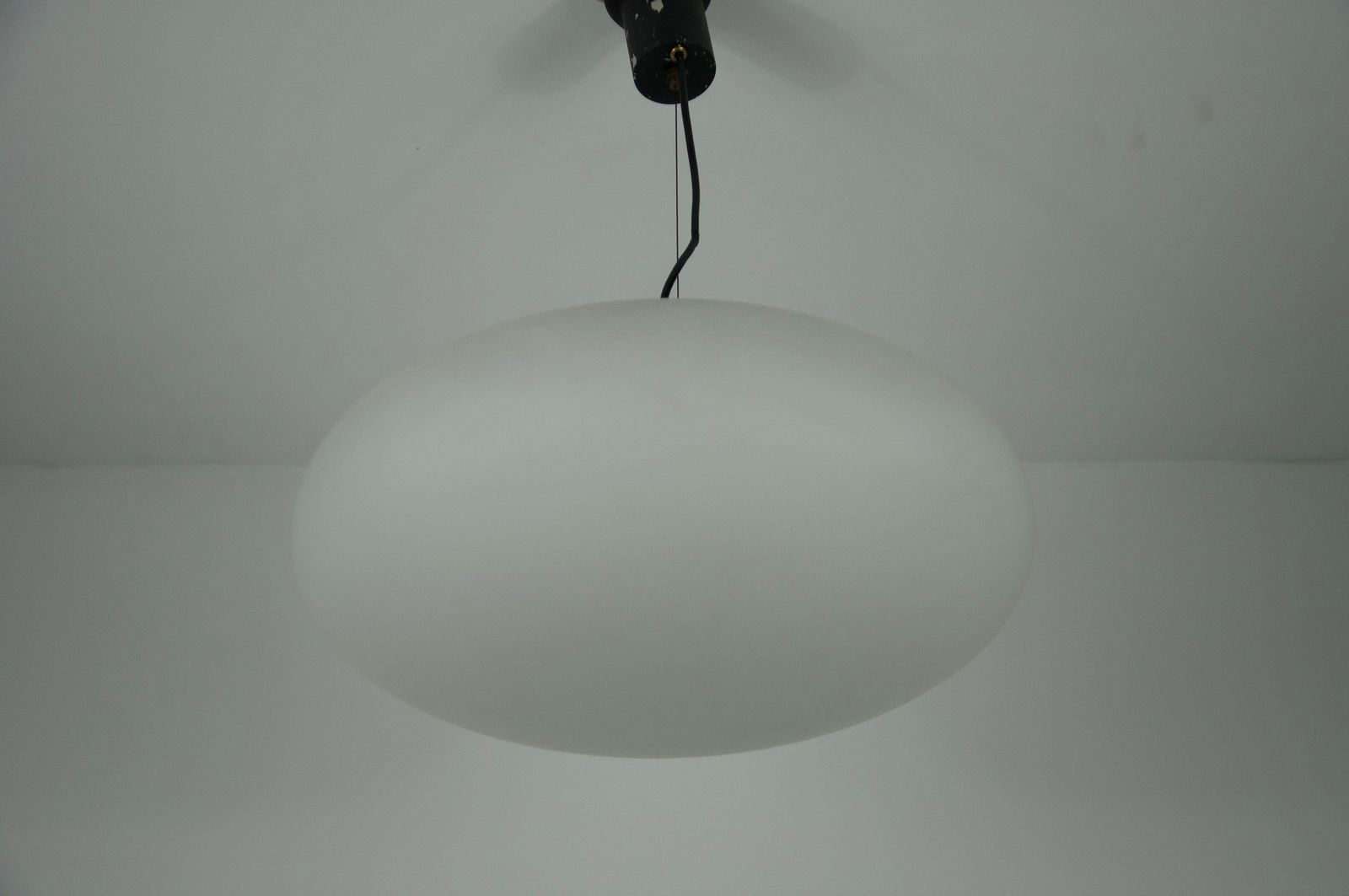 Stilnovo Midcentury Brass And Glass Chandelier, 1950s, Italy photo for sale
