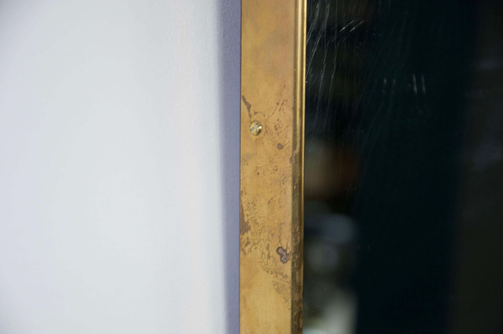 photo furniture Italian Brass Framed Wall Mirror Attr. To Gio Ponti, 1960s, Italy