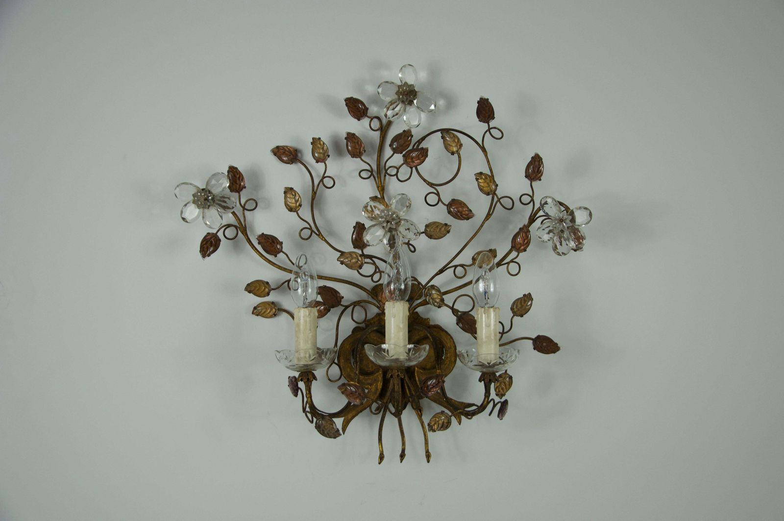 Florentine Flower Shape Wall Lamp By Banci Firenze, Italy, 1970s photo furniture