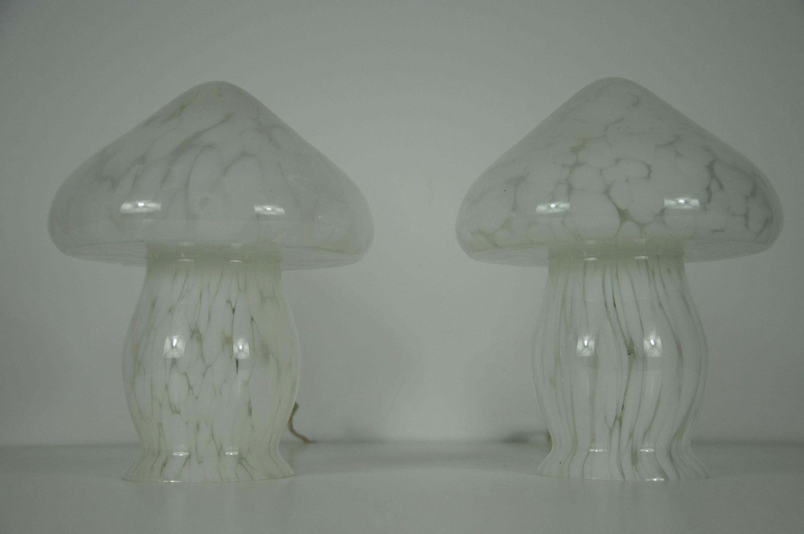 Pair Of Glass Mushroom Table Lamps By Limburg, Germany, 1970s photo vinterior