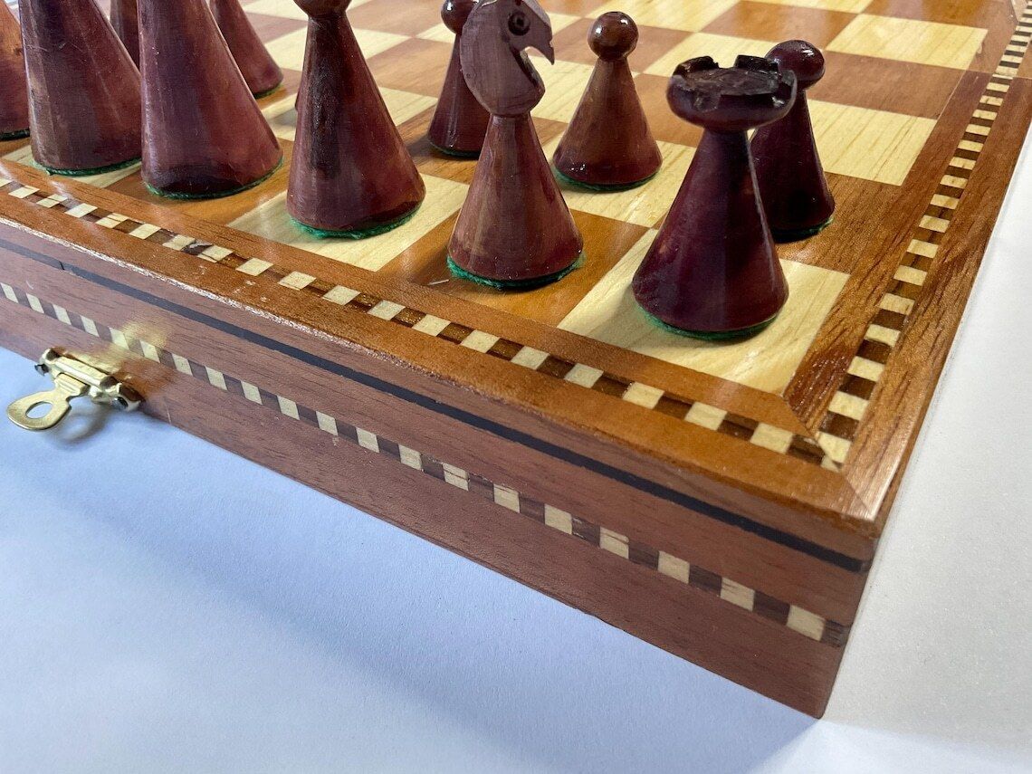 Artisan Made Wooden Chess Set From Mexico photo buy
