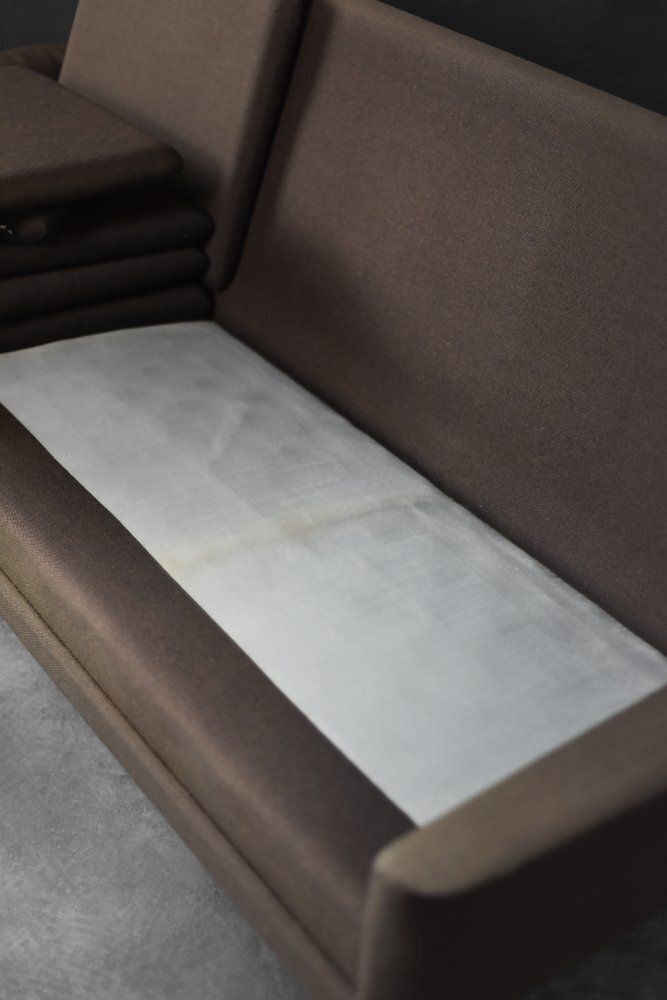 photo vintage Mid Century Danish Modern Brown 3 Seater Sofa By Folke Ohlsson For Fritz Hansen, 1960s