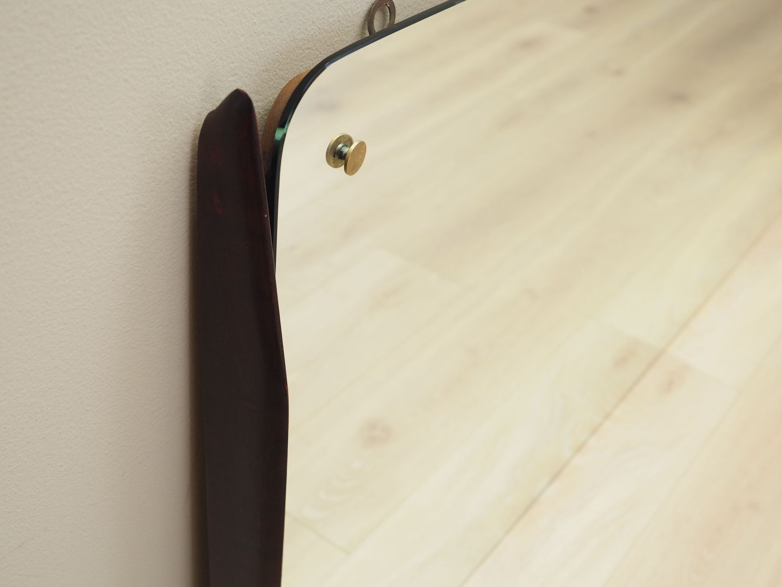 Mirror In Mahogany Frame, Italian Design, 1970s, Production: Italy photo for sale