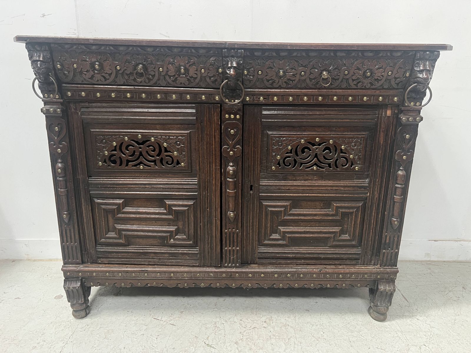 Renaissance Style Sideboard In Solid Oak, 18th Century photo furniture