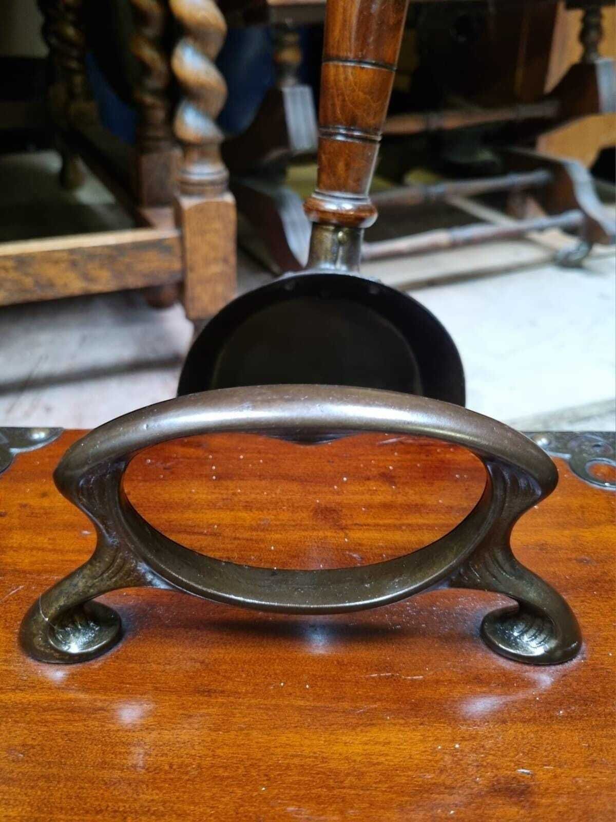 Antique Victorian Wooden Coal Scuttle / Original Liner And Shovel / C.1880 / Free Delivery photo Home Fixtures
