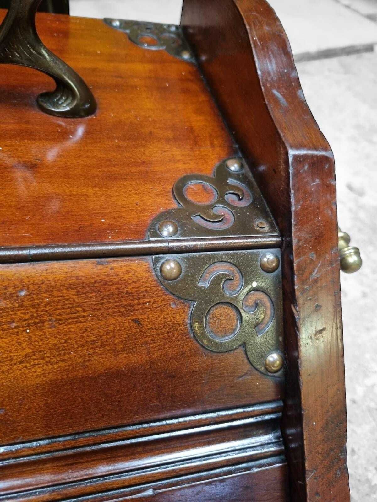 Antique Victorian Wooden Coal Scuttle / Original Liner And Shovel / C.1880 / Free Delivery photo vintage