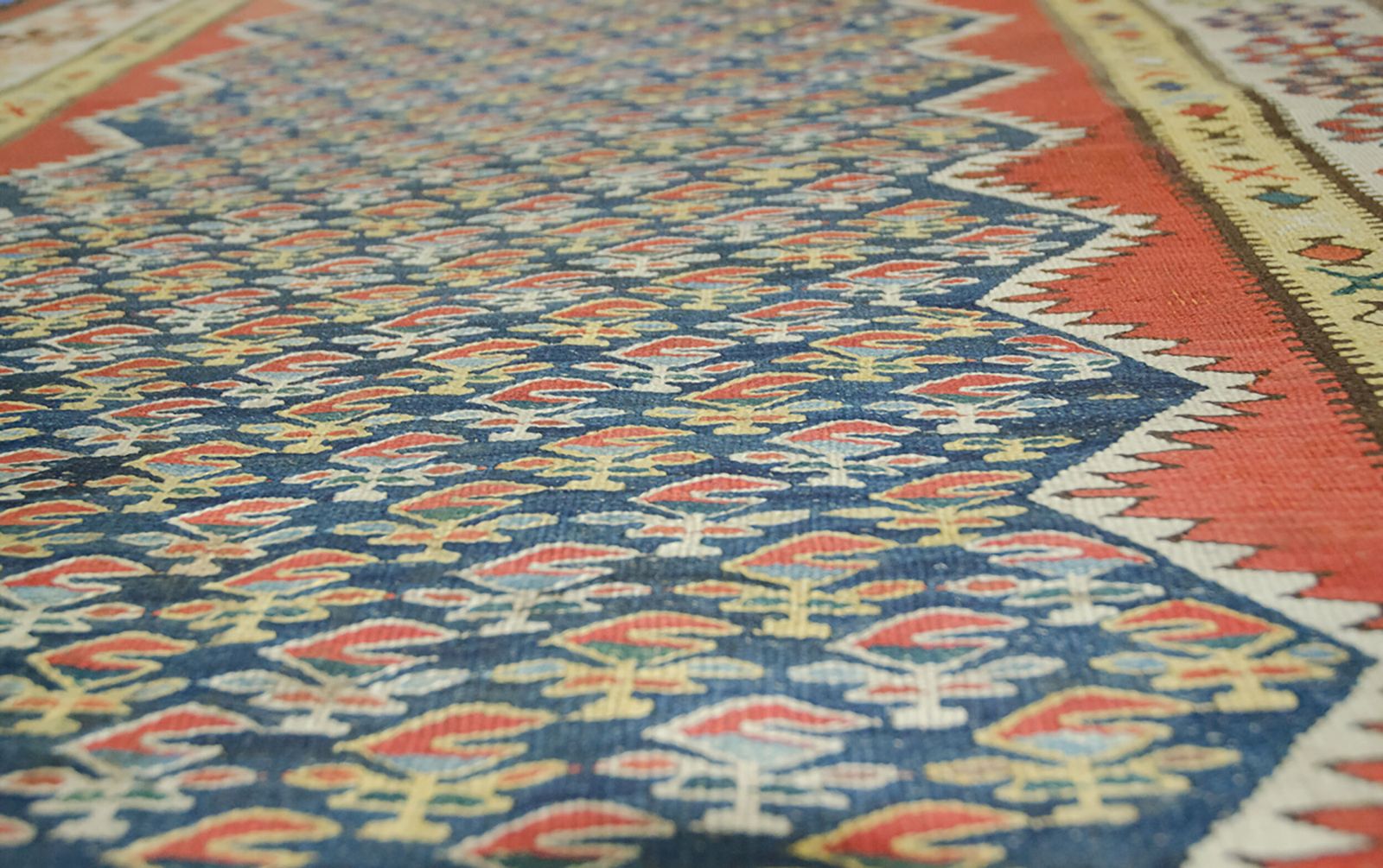 Antique Qasvin Kilim Carpet 316x117cm photo furniture
