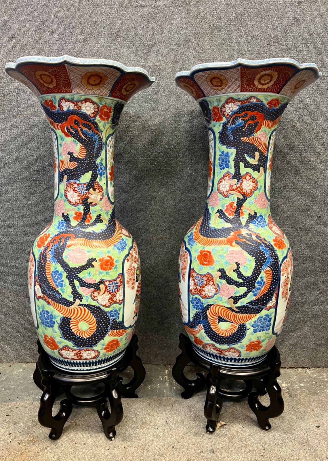 Very Large Pair Of Arita Porcelain Vases photo furniture