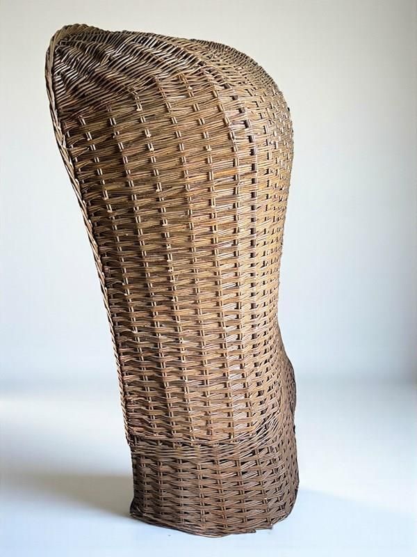 Vintage Wicker Porters Chair Upholstered In Mulberry Rococo Linen photo vintage