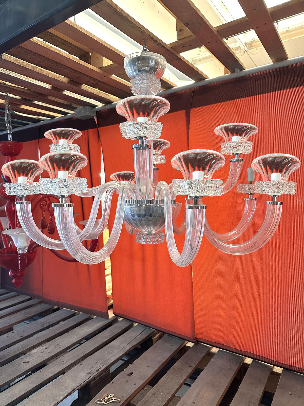 photo vinterior Contemporary Luxury Clear "Rostrato" Murano Glass Chandelier