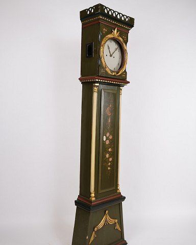 Bornholm Clock   Grandfather Clock   Painted   Hand Painted Decoration   Year 1840s photo vintage