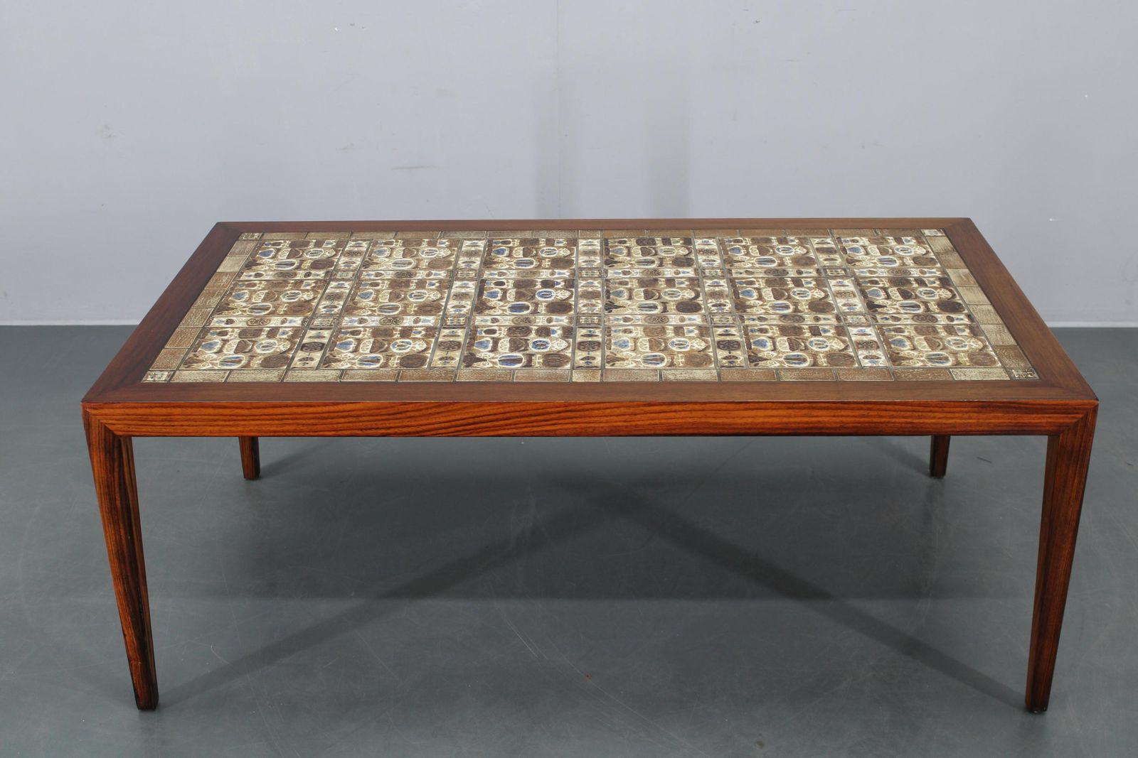 Mid Century Danish Haslev Mobelsnedkeri Coffee Table With Royal Copenhagen Ceram photo furniture