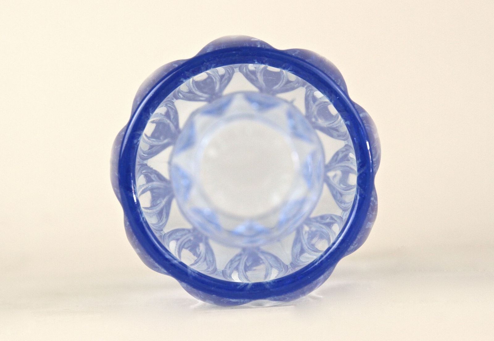 photo furniture 20th Century Blue Art Deco Glass Vase, Austria Ca. 1920