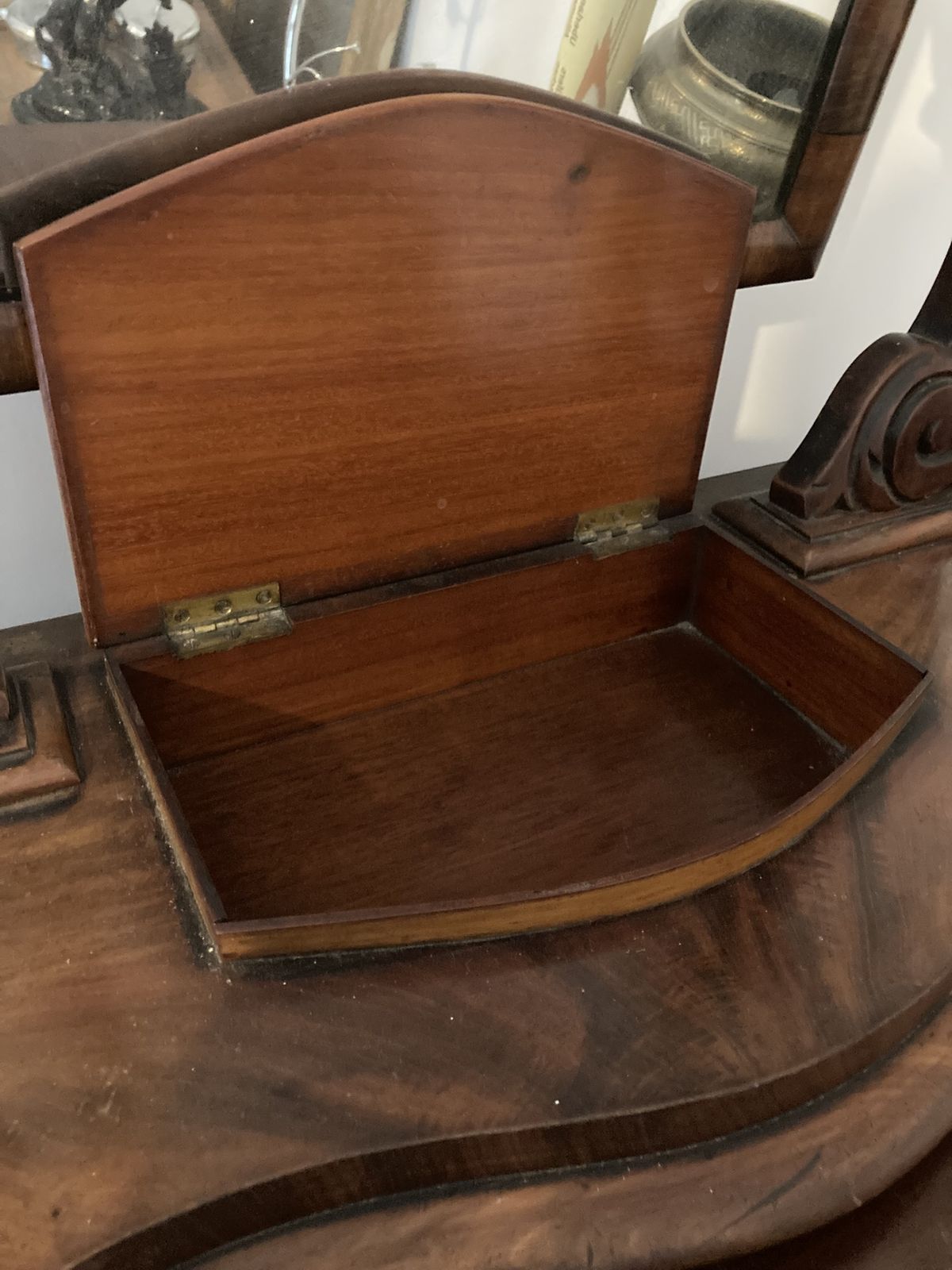 Victorian Mahogany Dressing Swing Mirror Carved Scottish Thistle Carving Late 19 Century photo buy
