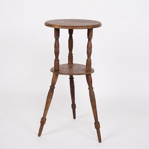Side/Flower Table   Pine   Turned Legs   Two Tier   1880s