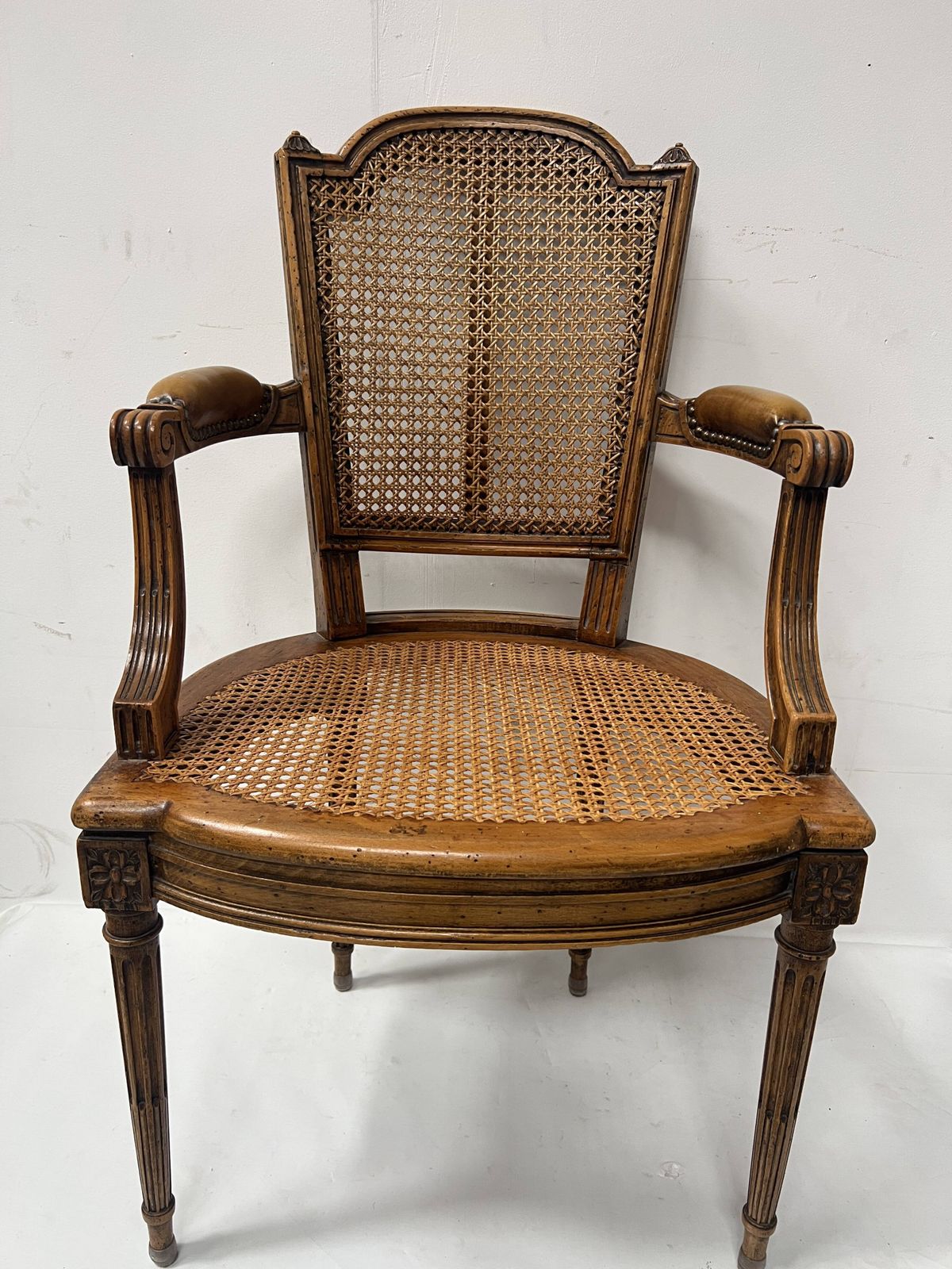 Louis XVI Style Office Chair In Stained Beech