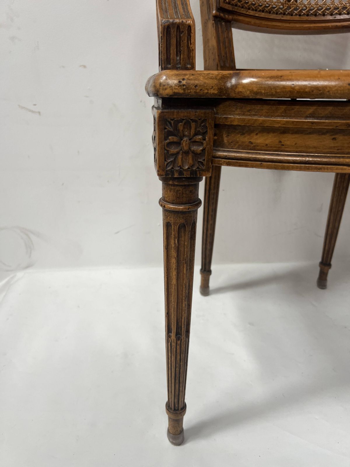 Louis XVI Style Office Chair In Stained Beech photo vinterior