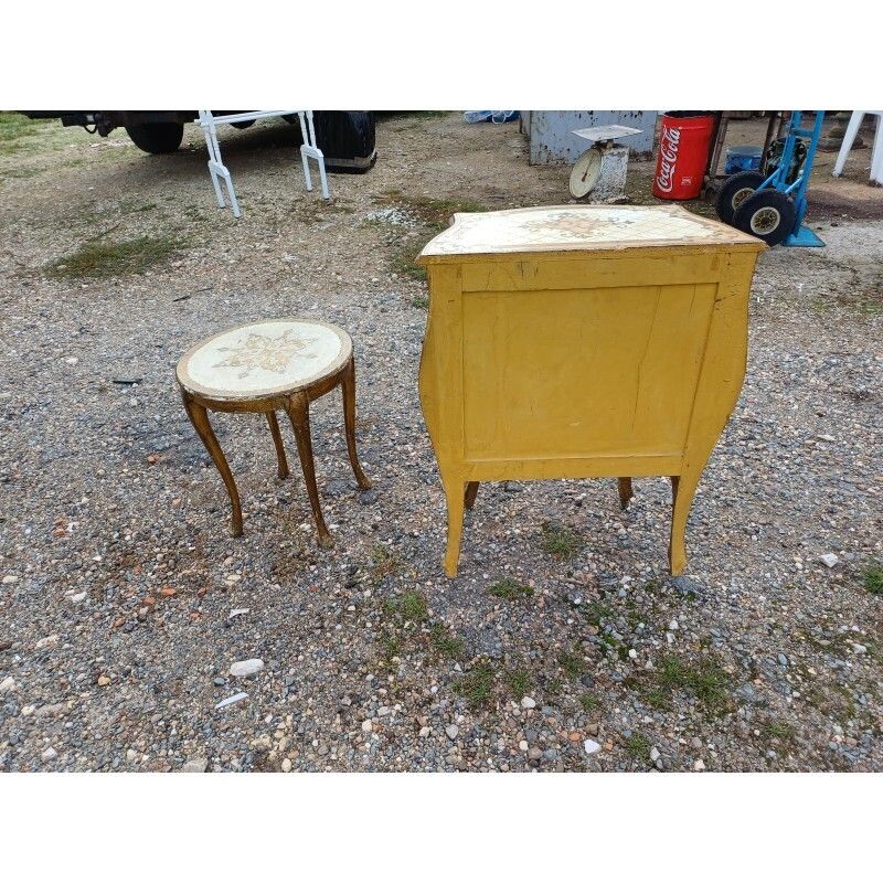Ventru Bedside Cabinet In Gilded Wood + Shelf photo 195.0