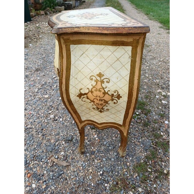 Ventru Bedside Cabinet In Gilded Wood + Shelf photo vinterior