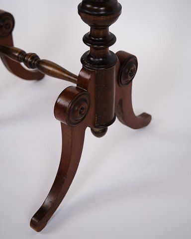Antique Side Table With Drawer   Hand Polished Mahogany   Turned Legs   Year 1880s photo Furniture